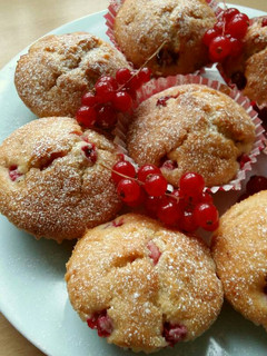 A picture of Vickys Redcurrant Cupcakes, GF DF EF SF NF.