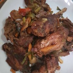 Fried peppered chicken A picture of Fried peppered chicken.