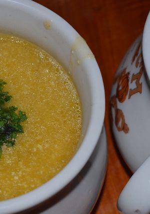 Una foto de Sopa de zapallo y queso crema