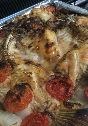 صورة لوصفة سمك مشوي بالفرن🐟🐟🐟