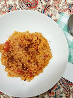 A picture of Red lentils soup.