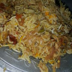 A picture of Chicken biryani...hot and spicy #eidkay pakwan.