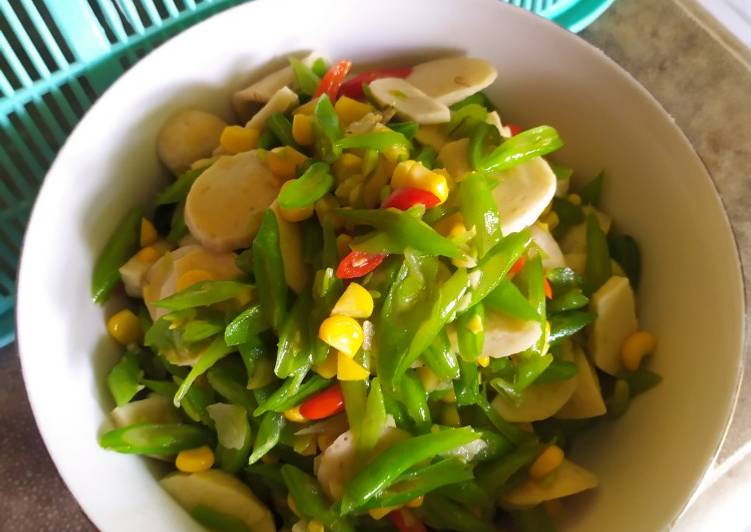 Cara mudah memasak Tumis buncis jagung Lezat