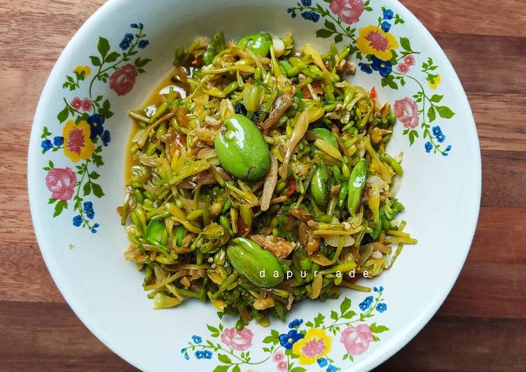 Tumis Bunga Pepaya Pete Teri