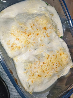 Una foto de Lasaña de espinacas con bechamel de coliflor