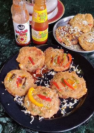 A picture of Veggie Mini Chillas With Mixed Bran Flour.