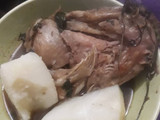 Boiled yam and catfish pepper soup