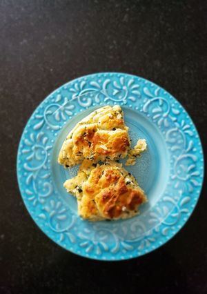 Una foto de Soufflé de queso y espinaca