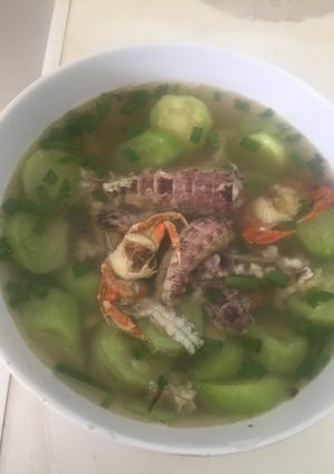 Hình của món Canh mướp nấu tôm tích.