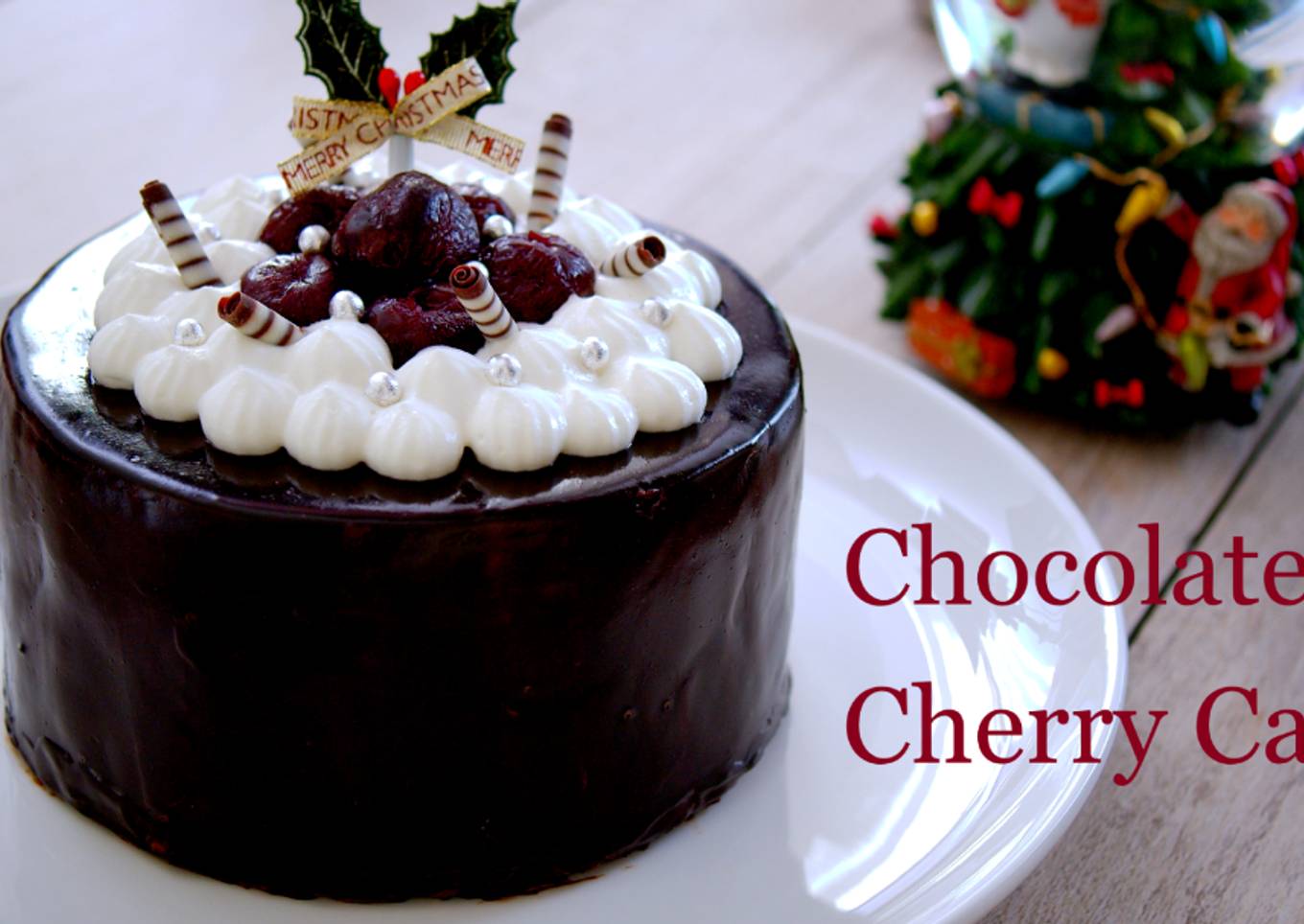 Glossy Chocolate Cherry Cake, Chocolate Mirror Glaze