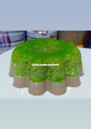 Foto resep 022. Pudding Lumut Lapis Cokelat 💕😍
