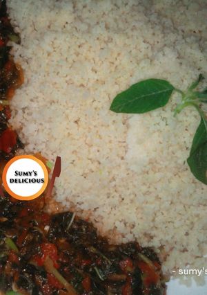 A picture of Couscous and veggies sauce.