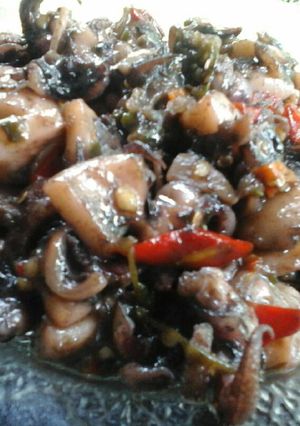 Foto resep Tumis cumi-cumi hitam