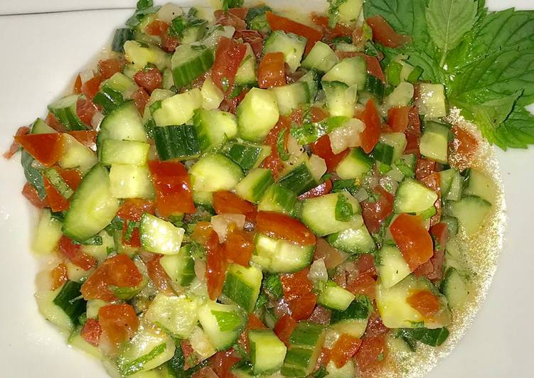 Step-by-Step Guide to Prepare Quick Moroccan cucumber tomato salad