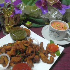 A picture of Chicken fries with kashmeeri chaye 😋😋😋crispy  chicke frise. Bht mazay ke aap bhi zaror try karain.