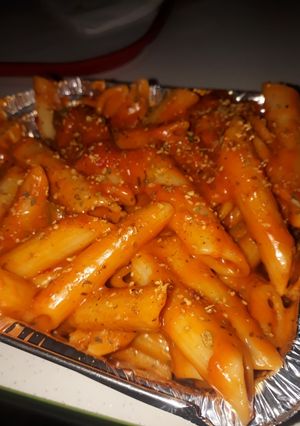 A picture of Red sauce Pasta.