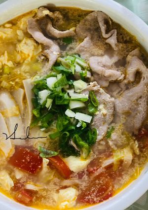 梅花肉片蕃茄湯/10分鐘 的食譜成品照片