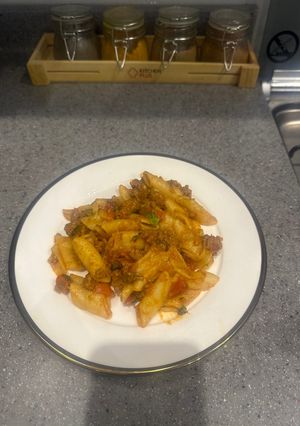 صورة لوصفة باستا باللحم🍝
