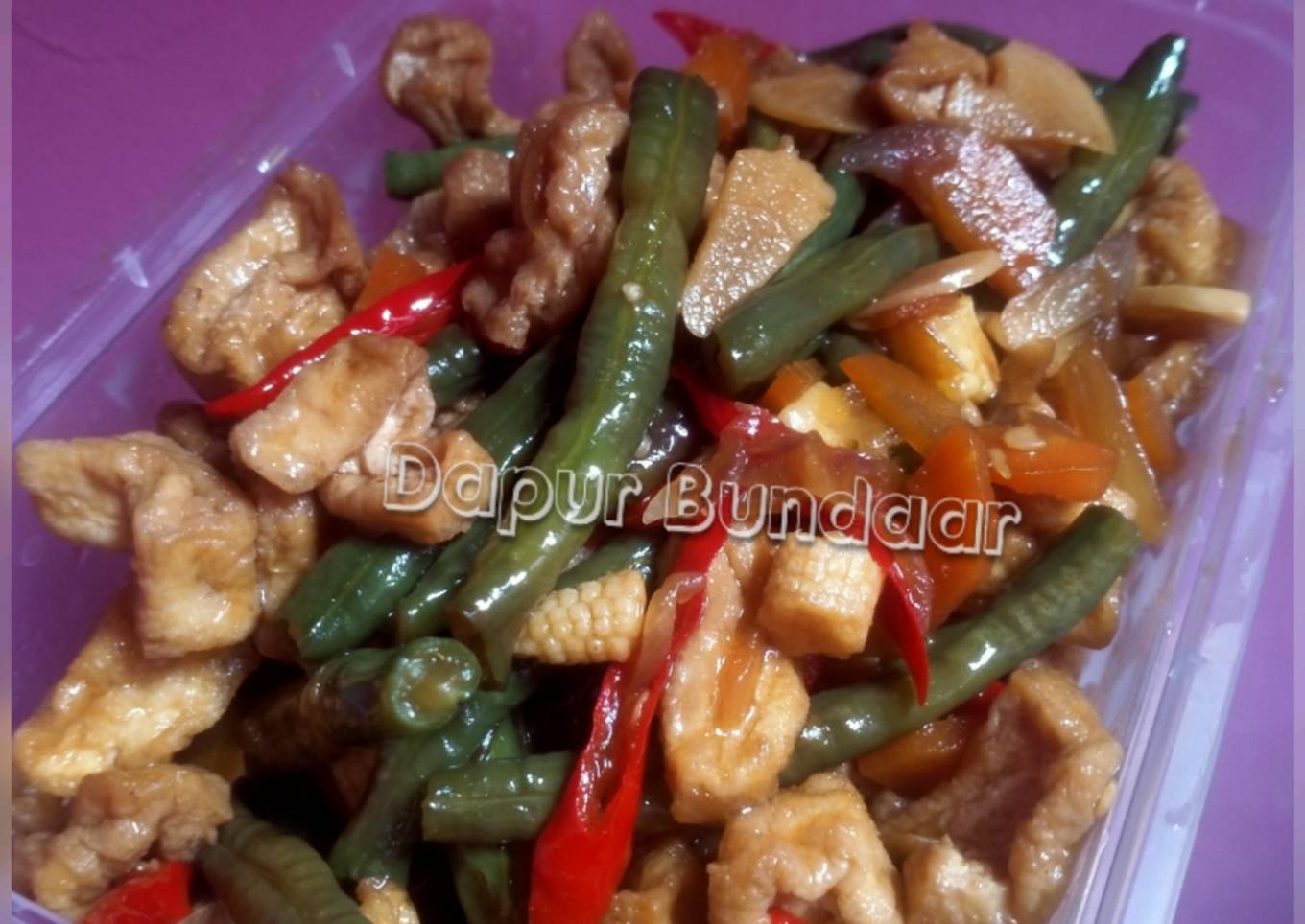 Tumis sayur campur Tahu