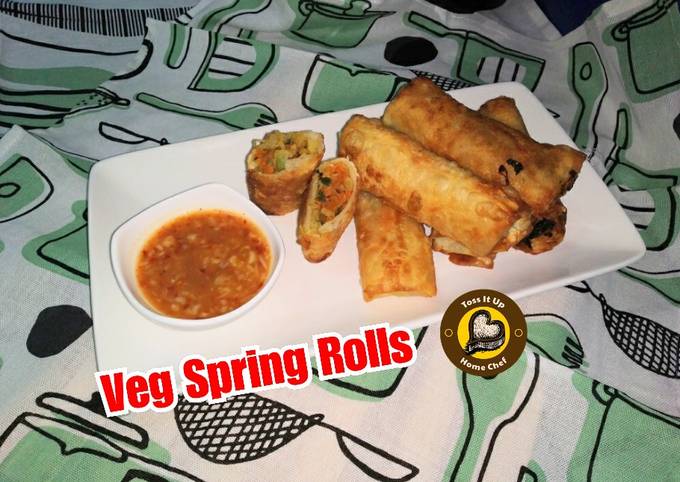 Veg Spring Rolls with homemade sheets and sauce