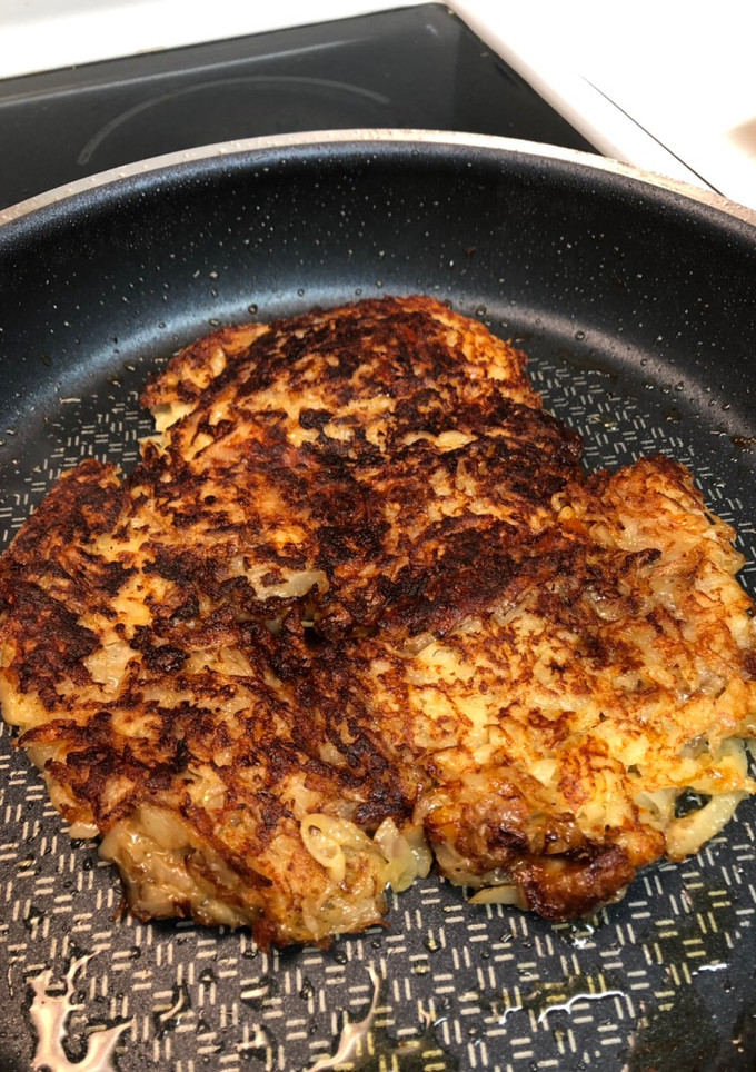 A picture of Hash Browns my way.