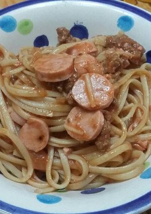 Una foto de Espaguetis con carne picada