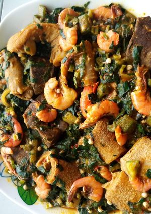A picture of Okro soup.