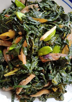 Foto resep Oseng Daun Singkong Teri Jengki