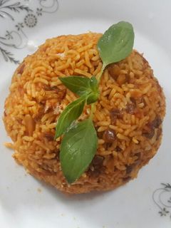 عکسی از دستور عدس پلو با مرغ