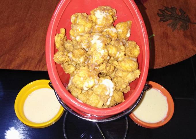 Step-by-Step Guide to Make Any-night-of-the-week Chicken popcorn with garlic cheese dip😋