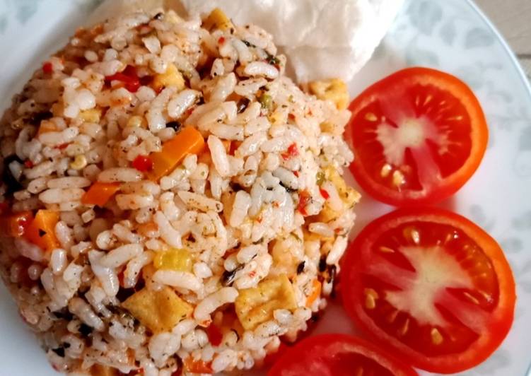Nasi Tomat Rumput Laut 😍😍😍
