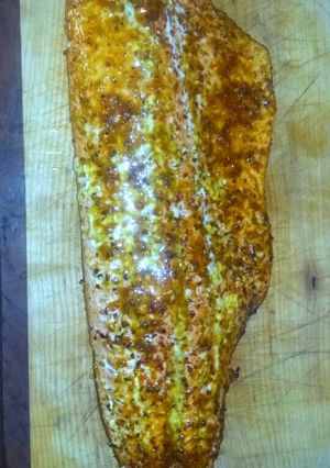 A picture of Brown Sugar n Bourbon Grilled Salmon.