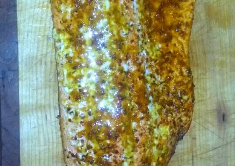 Steps to Prepare Quick Brown Sugar n Bourbon Grilled Salmon