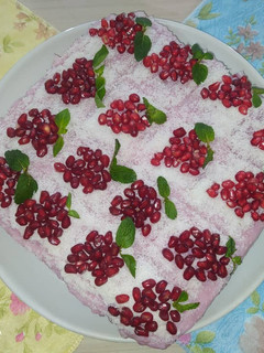 عکسی از دستور کیک خیس اسفناجی یلدایی