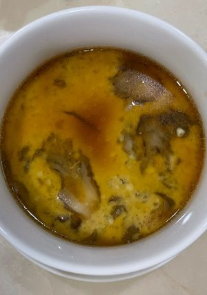 賣相平平但味道很好的-舞菇鮭魚蒸蛋 的食譜成品照片
