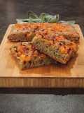 Focaccia alla barbietola con zucca e gorgonzola