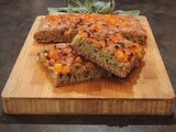 Focaccia alla barbietola con zucca e gorgonzola