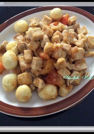 Foto resep Tumis Tahu Jamur Puyuh ala Indah