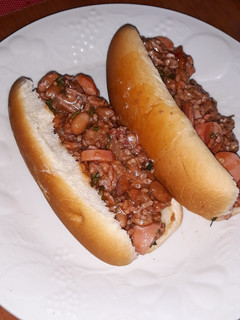 Una foto de Chili dog