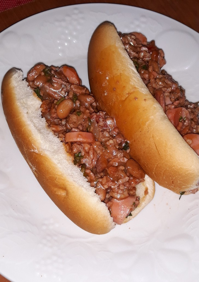 Una foto de Chili dog