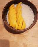 Arroz con coco y mango