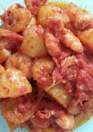 Foto resep Balado udang kentang