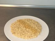 Una foto di risotto alle pere