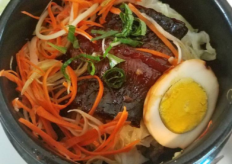 Simple Way to Prepare Homemade Teriyaki Eel over brown rice 鳗鱼盖饭
