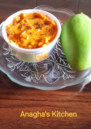 A picture of Raw Mango Chutney (कैरी चटनी).