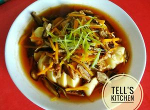 Foto resep Steam Egg Tofu w/ Minced Chicken & Shiitake Mushroom