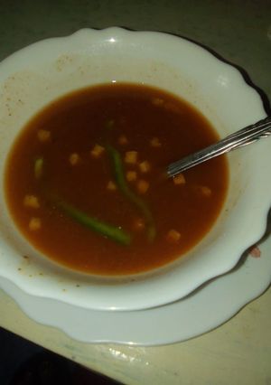 A picture of Spicy tomato soup.