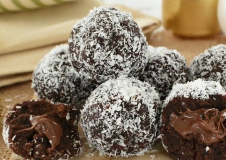 Dolci Tartufi senza cottura con Cocco Cioccolato e Nutella