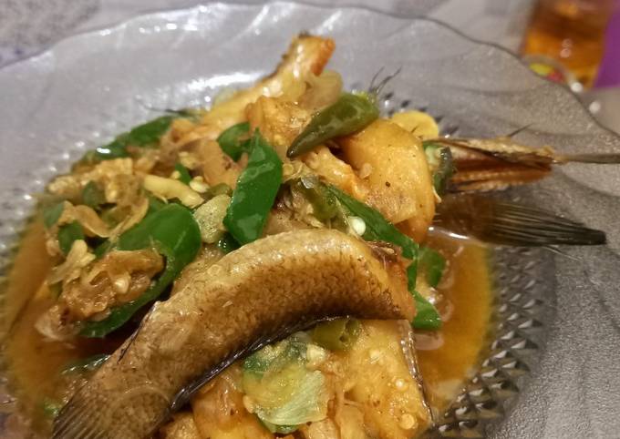 Recipe: Delicious Ikan Asin Gabus cabai Hijau