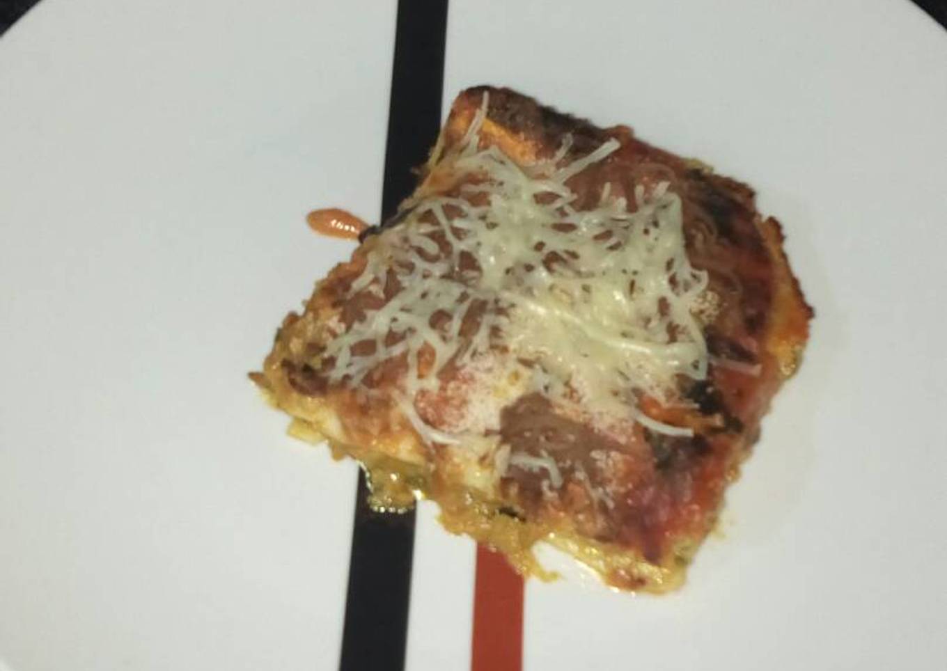 Lasaña de calabaza roja con atún y algas